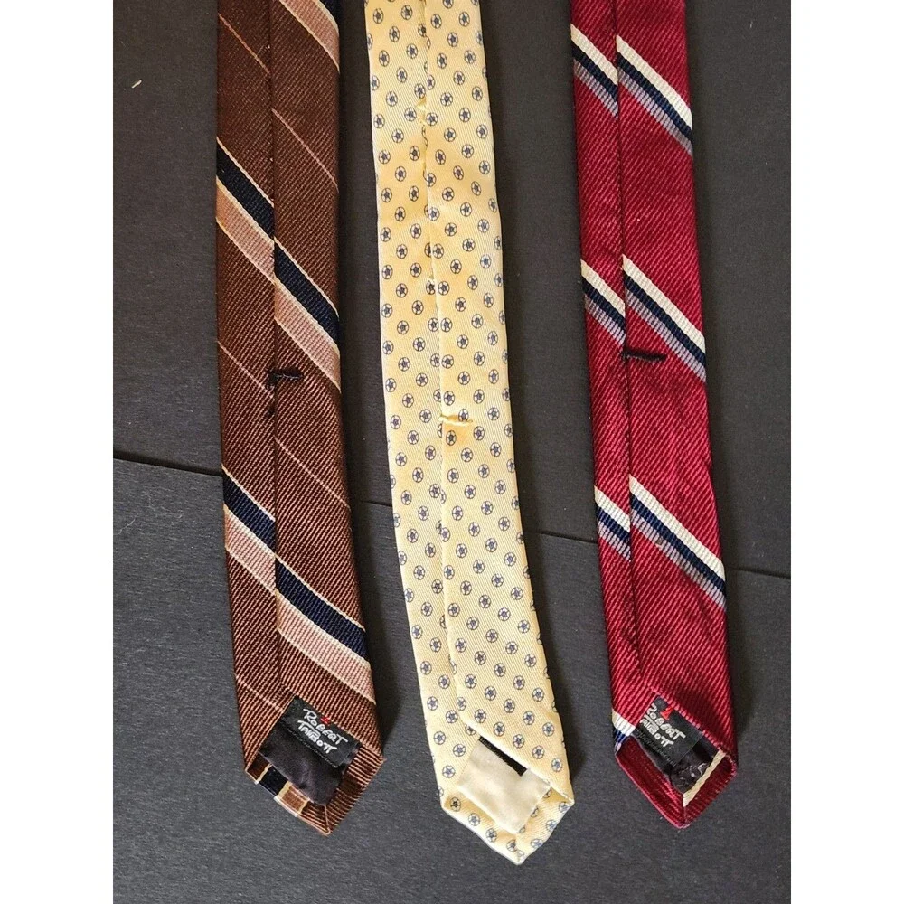 Robert Talbott Nordstrom Silk Tie Red Stripe Hand Sewn USA Lot Of 3
